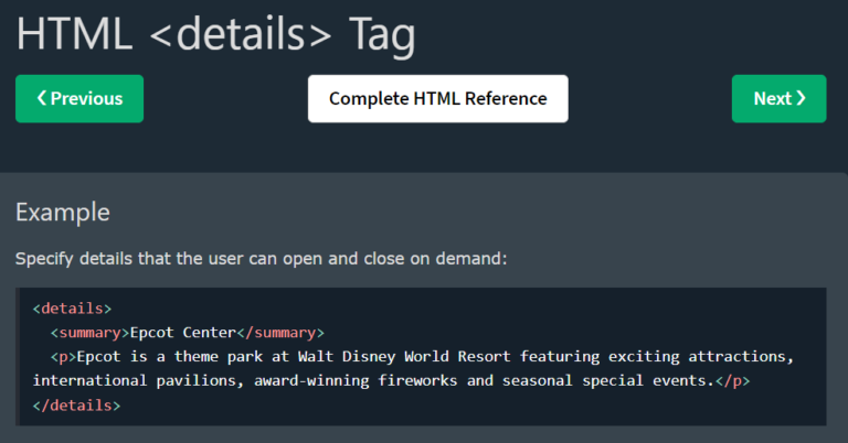 Penggunaan Tag HTML details untuk Informasi Tambahan yang Tersembunyi